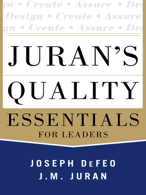 Cover image for Juran's Quality Essentials